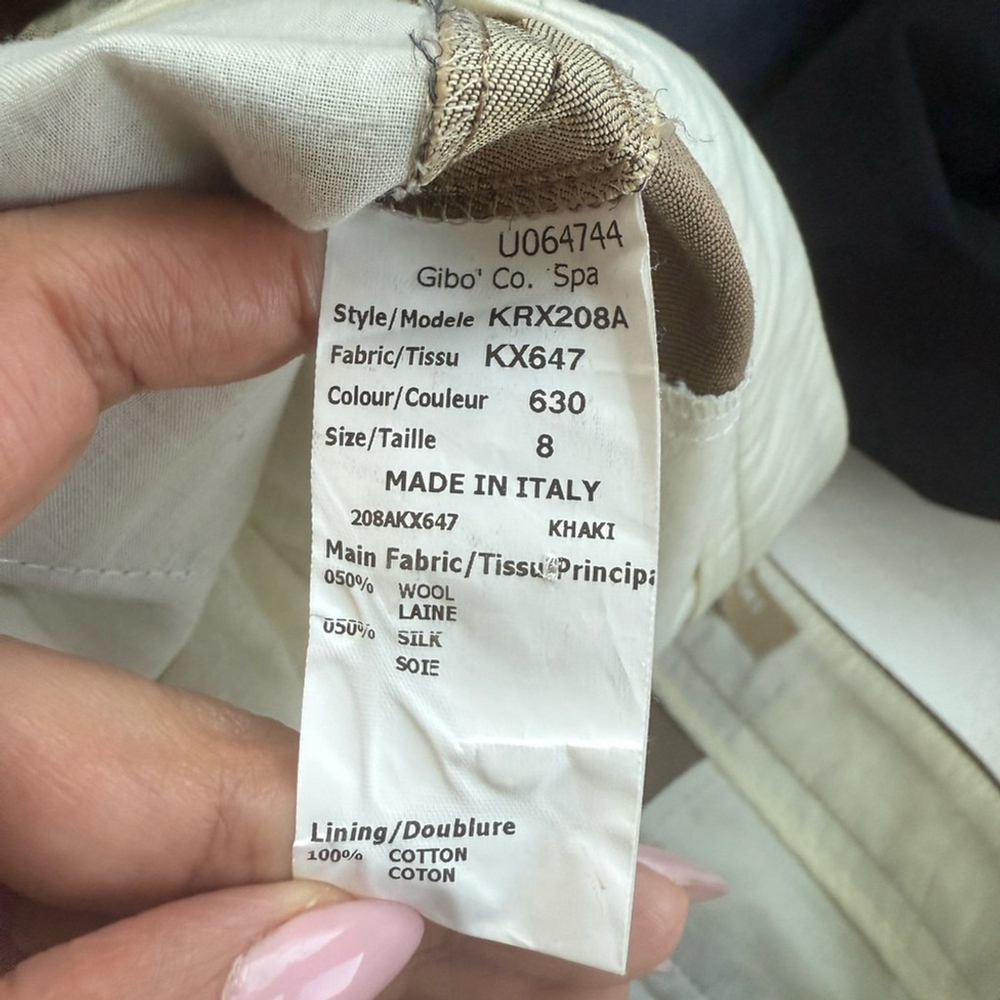 $990 Michael Kors Collection Tan Dress Pants Straight-Leg Silhouette metallic - Picture 5 of 7